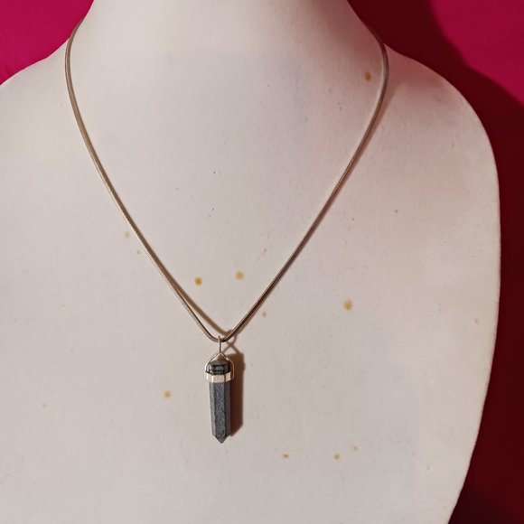 90s Vintage Sterling Silver Black Cloud Onyx Pendant Necklace - Picture 4 of 12